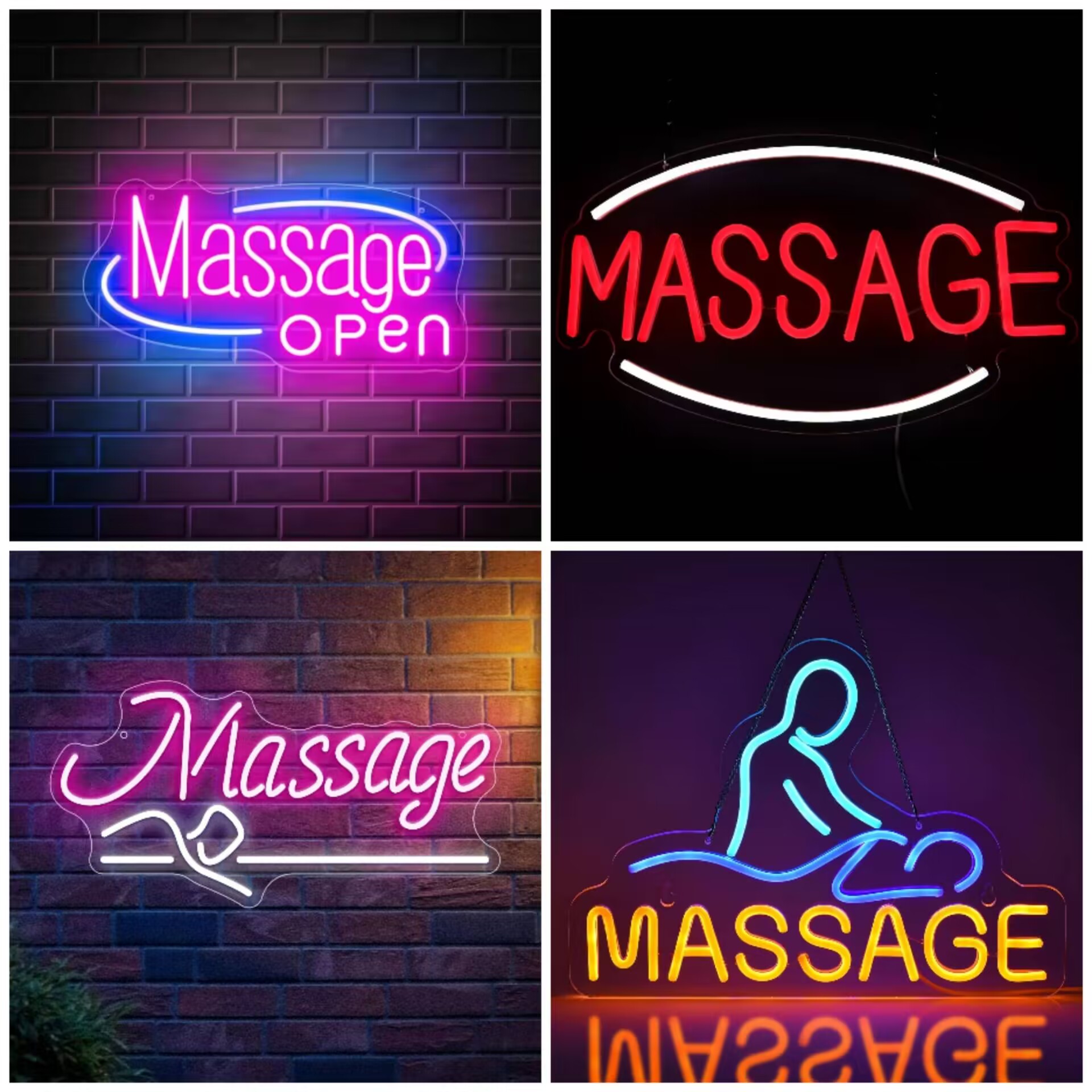 Spa Wellness Center - Letreiro de Neon LED Aberto para