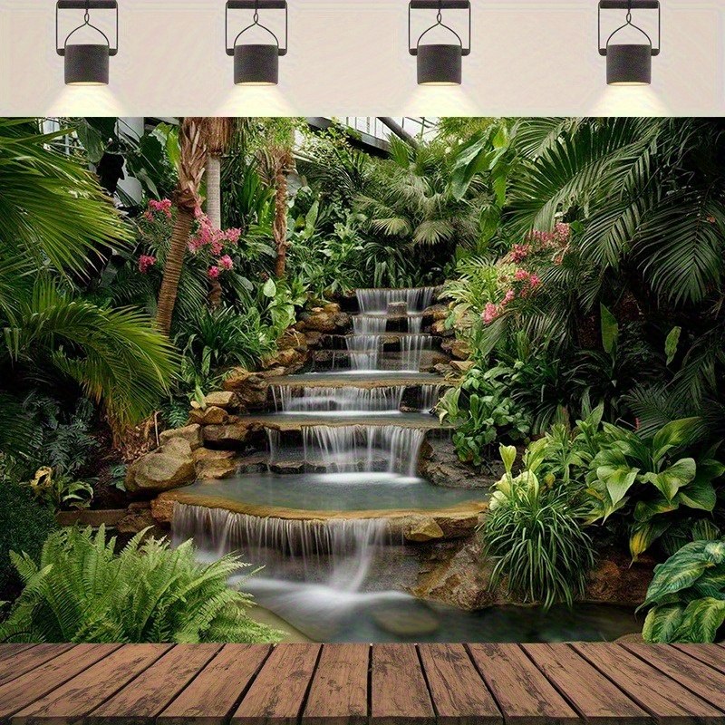 Spa Wellness Center - Tapeçaria de Jardim com Cachoeira, Plantas