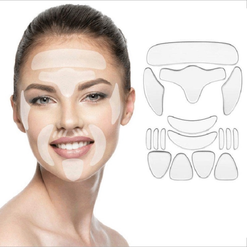 Face Mask Silicone - Remendos anti-rugas de silicone reutilizáveis para