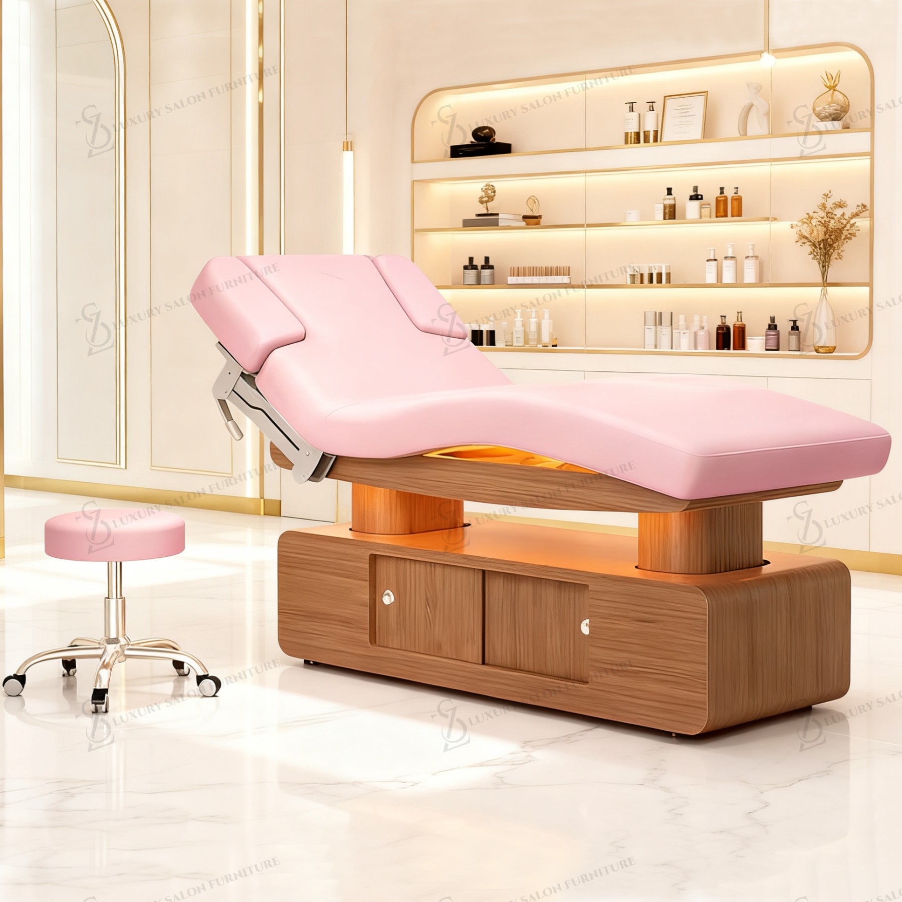 Spa Wellness Beauty - Luxo 3/4 motores rosa cama de